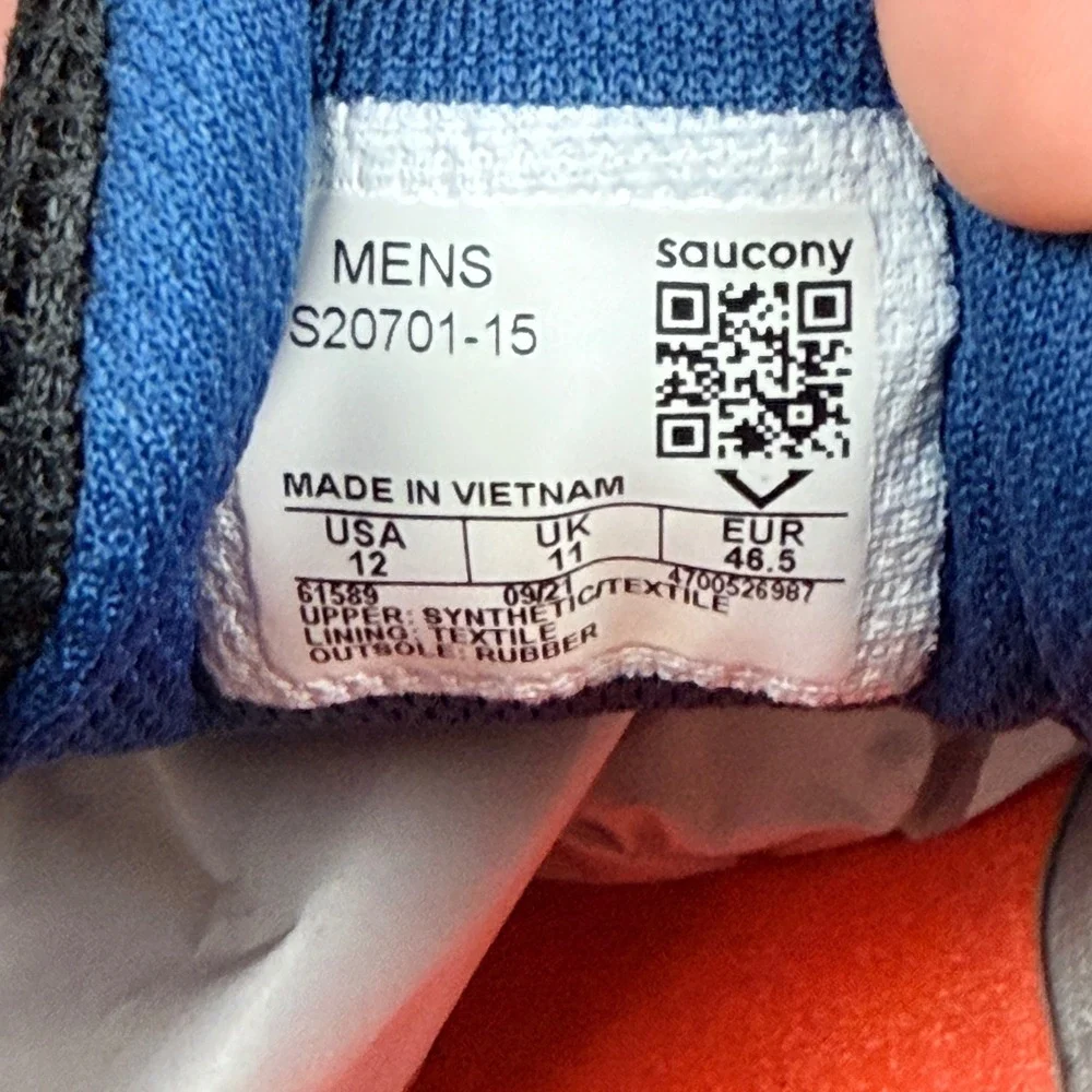 Saucony Cohesion 15 Men's Running Shoes Gray Black Orange S20701-15 Size‎ 12